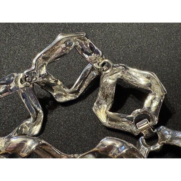 Goldette Bracelet Abbie & Andy Silver Tone 7in - Picture 4 of 4